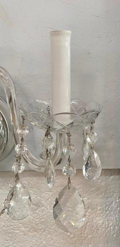 French Hollywood Regency Style Crystal Wall Sconce a Pair - 3350862