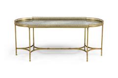 French Hollywood Regency Style Smoked Glass Coffee Table - 4653196