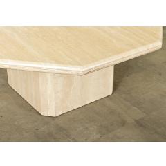 French Hollywood Regency Travertine Coffee Table - 3954812