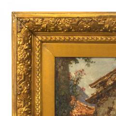 French Impressionist Oil of Cobbled Street Scene - 4516688