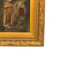 French Impressionist Oil of Cobbled Street Scene - 4516690