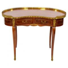 French Inlaid Gallery Top Kidney Shaped Writing Desk Table - 2786567