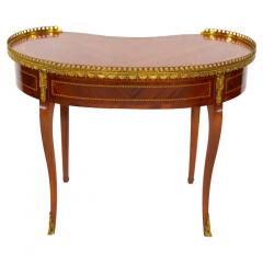 French Inlaid Gallery Top Kidney Shaped Writing Desk Table - 2786568