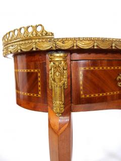 French Inlaid Gallery Top Kidney Shaped Writing Desk Table - 2786573