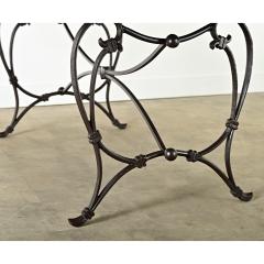French Iron Base Dining Table Painted Wood Top - 4205891