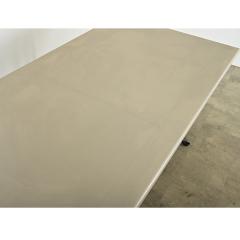 French Iron Base Dining Table Painted Wood Top - 4205908