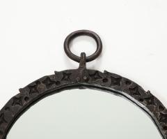French Iron Circular Brutalist Mirror c 1950s - 2879949