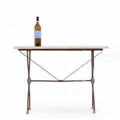 French Iron Marble Top Bistro Table C 1920 - 4242677