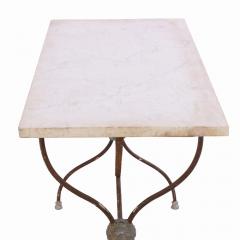 French Iron Marble Top Bistro Table C 1920 - 4242680