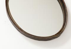 French Iron Oval Mirror with Chain Ring Hook France 1950 - 2969744