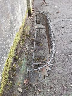 French Iron Scroll Work Window or Patio Planter with Curved Ends on Shaped Feet - 4186939