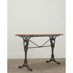 French Iron Walnut Marble Bistro Table - 3484997