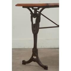 French Iron Walnut Marble Bistro Table - 3485007