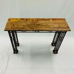 French Iron Work Console Sofa Table Marble Top - 3150304