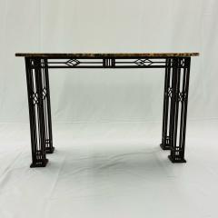 French Iron Work Console Sofa Table Marble Top - 3150305