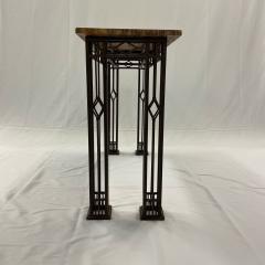 French Iron Work Console Sofa Table Marble Top - 3150308