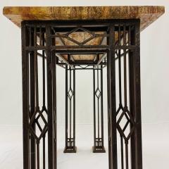 French Iron Work Console Sofa Table Marble Top - 3150309