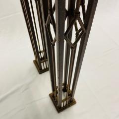 French Iron Work Console Sofa Table Marble Top - 3150311