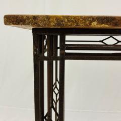 French Iron Work Console Sofa Table Marble Top - 3150313