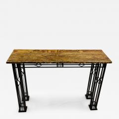 French Iron Work Console Sofa Table Marble Top - 3280187