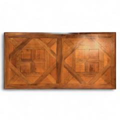 French Iron and Parquet Wood Dining Table - 4421511