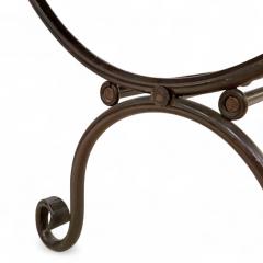 French Iron and Parquet Wood Dining Table - 4421512