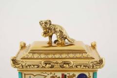 French Japonisme Gilt Metal Mounted Three Piece Porcelain Clock Garniture - 640723