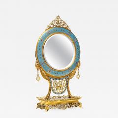 French Japonisme Ormolu and Champleve Cloisonne Enamel Mirror Edouard Lievre - 712913