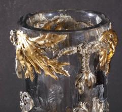 French Japonisme Ormolu and Silvered Bronze Cut Glass Vase LEscalier De Cristal - 751183