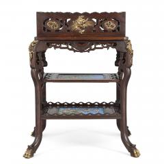 French Japonisme style gilt bronze and faience standing jardini re - 1569854