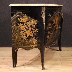 French Lacquered Chinoiserie Commode with Marble Top - 4194207