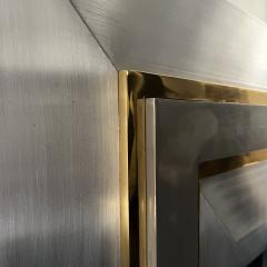 French Large 1970s Steel and Brass Fireplace Surround - 4081675