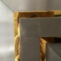 French Large 1970s Steel and Brass Fireplace Surround - 4081676