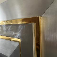 French Large 1970s Steel and Brass Fireplace Surround - 4081677