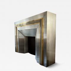 French Large 1970s Steel and Brass Fireplace Surround - 4082054