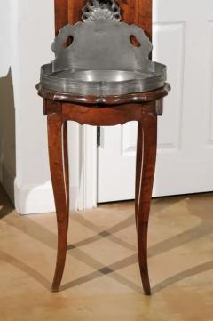 French Late 18th Century Louis XV Pewter Lavabo Mounted on Walnut Stand - 3485416