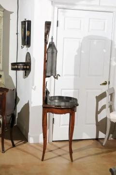 French Late 18th Century Louis XV Pewter Lavabo Mounted on Walnut Stand - 3485429