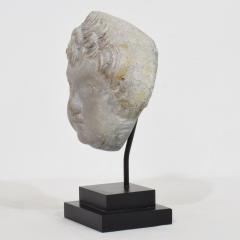 French Late 18th Century Neoclassical Grey Marble Angel Head - 4119731