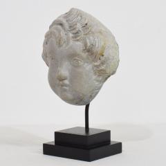 French Late 18th Century Neoclassical Grey Marble Angel Head - 4119733