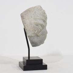 French Late 18th Century Neoclassical Grey Marble Angel Head - 4119751