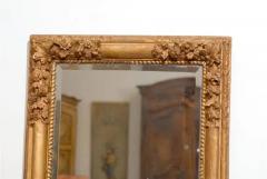 French Late 18th Century R gence Style Carved Mirror with Floral Decor - 3415614