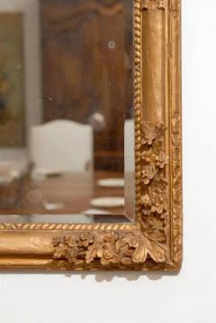 French Late 18th Century R gence Style Carved Mirror with Floral Decor - 3415627