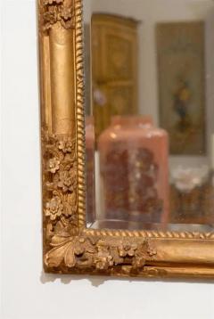 French Late 18th Century R gence Style Carved Mirror with Floral Decor - 3415706