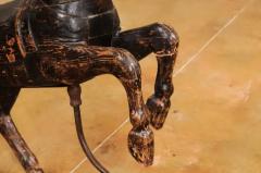 French Late 19th Century Carved Carousel Prancing Horse Sculpture with Patina - 3538413