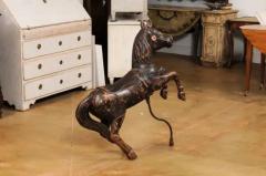 French Late 19th Century Carved Carousel Prancing Horse Sculpture with Patina - 3538506