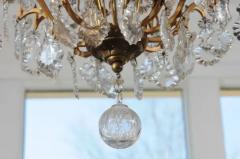 French Late 19th Century Crystal 12 Light Chandelier with Brass Armature - 3422396