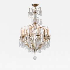 French Late 19th Century Crystal 12 Light Chandelier with Brass Armature - 3435366