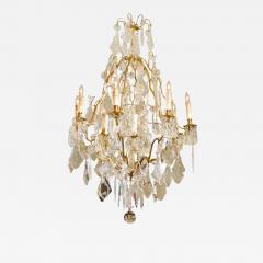 French Late 19th Century Crystal Chandelier with Brass Frame and Shaped Crystals - 3423638