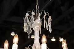 French Late 19th Century Eight Arm Crystal Chandelier with Dark Metal Armature - 3422575