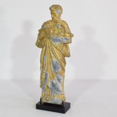 French Late 19th Century Neo Gothic Gilded Metal Saint Statuethic Saint - 4111605